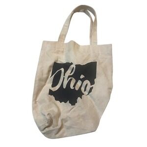 Womens Ohio Canvas Casual Everyday‎ Shopper Tote Shoulder Bag Cream